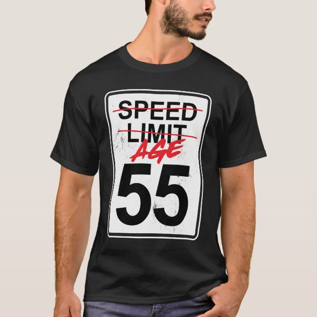 T-shirt Panneau Limite de vitesse 55 ans 55e anniversaire (Devant)
