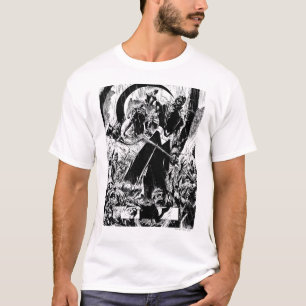 T-shirt Panneau noir de corps de lanterne - noir et blanc