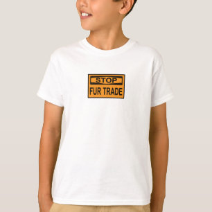 T-shirt Panneau orange Stop Commerce de Fourrure
