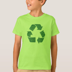 T-shirt Panneau Recyclage vert Vintage