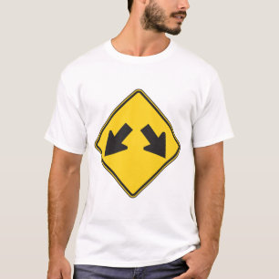 T-shirt Panneau routier d'avertissement Deux Flèches Vers