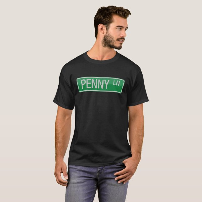 T-shirt Panneau routier de ruelle de penny (Devant entier)