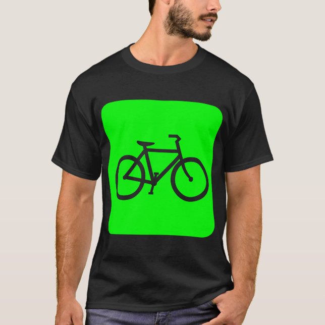 T-shirt Panneau vélo - Vert (Devant)
