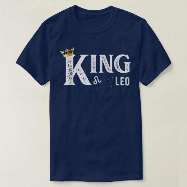 T-shirt Panneau Zodiac Leo Équipe Normale King Leo Zodiac  (Design devant)