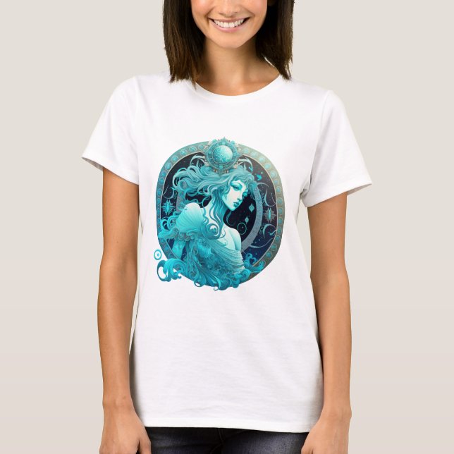 T-shirt Panneau Zodiaque Aquarius Conception de la sublima (Devant)