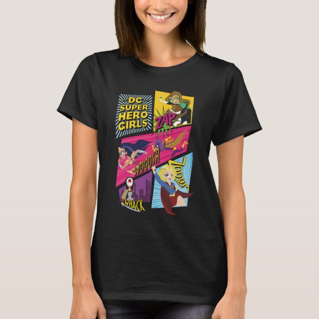 T-shirt Panneaux d'action pour filles Super Hero DC (Devant)
