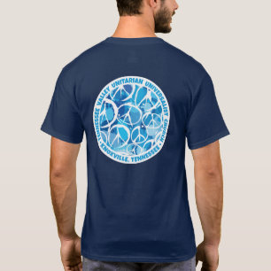 T-shirt Panneaux de paix TVUC dans les tons bleus