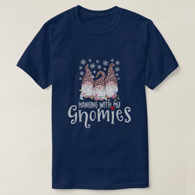 T-shirt Panser Avec Les Gnomies Gnome Joyeux Noël Rose Le (Design devant)