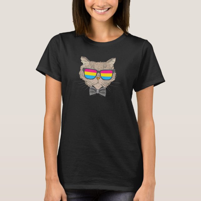 T-shirt Pansexual Chat Maman Chat Papa Trendy Cute Lgbtq P (Devant)