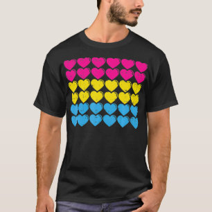 T-shirt Pansexual Fierté Drapeau Coeurs Aimer mignon Pan D
