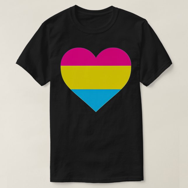 T-shirt Pansexual Flag  LGB Love Heart Pocket Print  (Design devant)