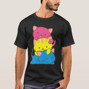 T-shirt Pansexual Kawaii Chat Anime Art mignonne Pan Pride