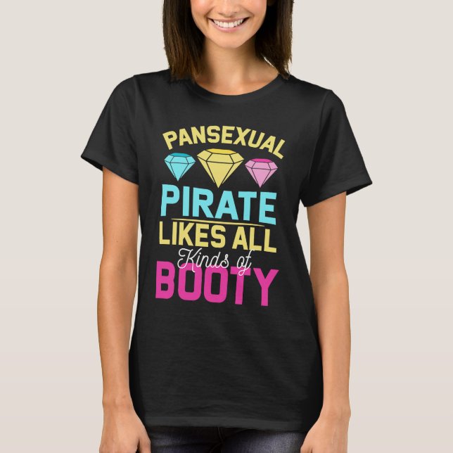 T-shirt Pansexual Pride Pan Rights Gay Pirate Boty (Devant)