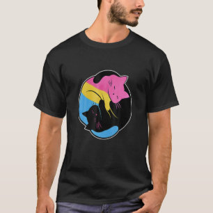T-shirt Pansexual Yin Yang Chat Pan Pride Drapeau Lgb Gay 