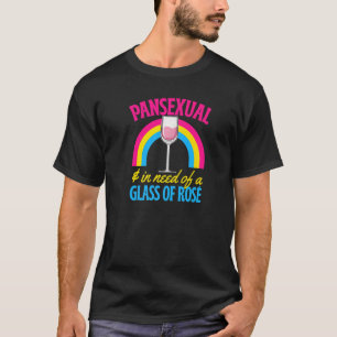 T-shirt Pansexuel Et En Besoin D'Un Verre De Vins Roses