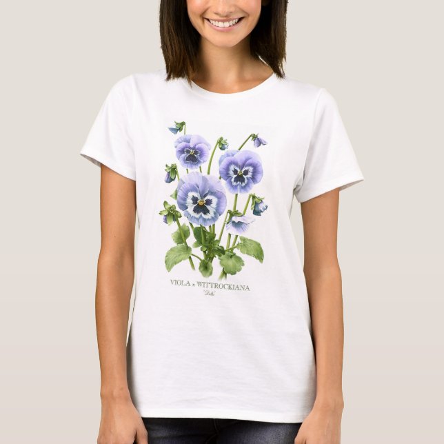 T-shirt Pansies violettes Botanique (Devant)