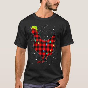 T-shirt Pantalon de pyjama assorti Chicken Red Lights Noël
