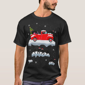 T-shirt Panther Conduite Arbre de Noël Camion Rouge Panthè