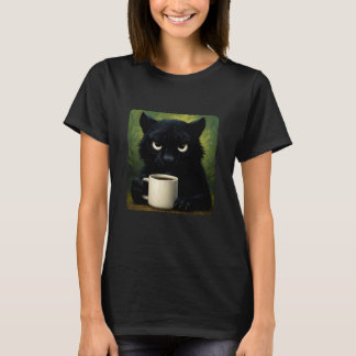 T-shirt Panther Grumpy Coffee Morning Humor Wildlife Tired