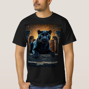 T-shirt Panthère noire et temple thaïlandais