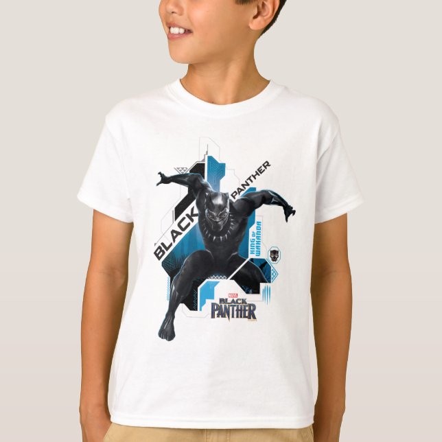 T-shirt Panthère noire | Graphique de caractères haute tec (Devant)