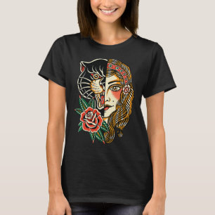 T-shirt Panthère tzigane traditionnel américain Encre de t