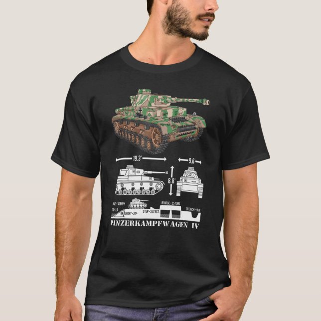 T-shirt Panzer Iv 2ème guerre mondiale - Diagramme Infogra (Devant)