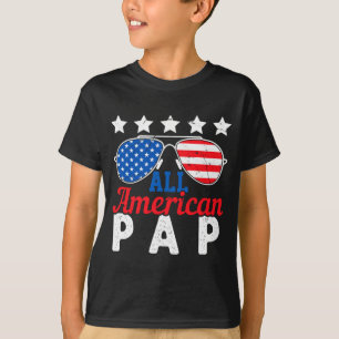 T-shirt Pap Américain Rétro 4 Juillet Patriotique Grand-Pè