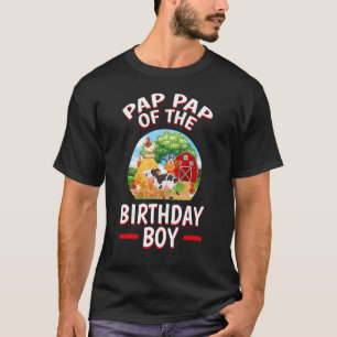 T-shirt Pap Pap De L'Anniversaire Boy Farm Animal Thème An