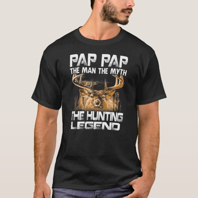 T-shirt Pap Pap The Man Myth The Hunting Legend  (Devant)