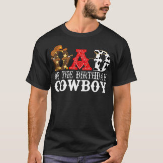 T-shirt Papa 1Er Anniversaire Cowboy Western Rodeo Party
