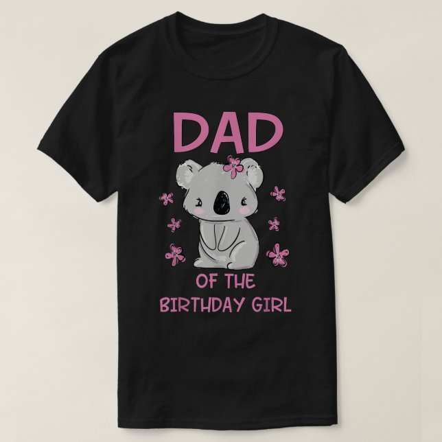 T-shirt Papa 1er Anniversaire Koala Ours Papa De La Naissa (Design devant)