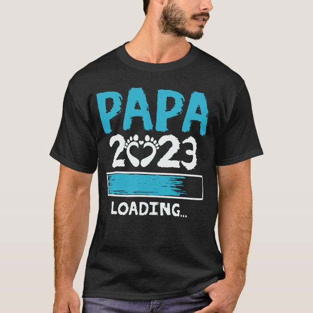 T-shirt Papa 2023 Chargement Faire-part de grossesse Nouve (Devant)