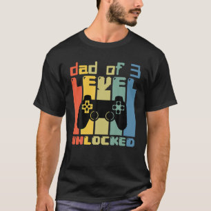 T-shirt Papa A De Nouveau Élevé Jusqu'À Papa De 3 Papa Niv