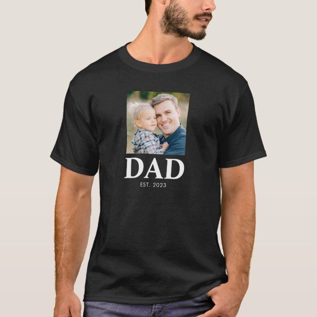 T-shirt Papa a établi la fête des pères photo (Devant)