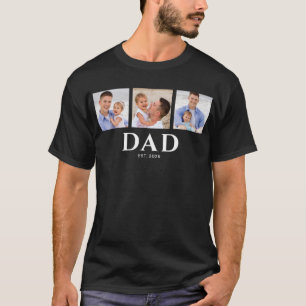 T-shirt Papa a établi la photo noire moderne 3