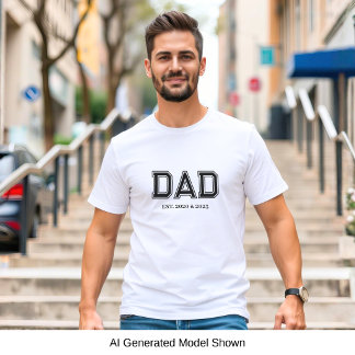 T-shirt Papa a établi une typographie blanche simple moder
