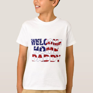 T-shirt Papa à la maison bienvenu : Drapeau
