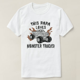 T-shirt Papa aime les camionnettes Monster