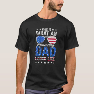 T-shirt Papa Américain C'Est Comme Ça Qu'Un Père Extraordi