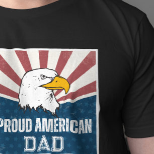 T-shirt Papa américain fier Drapeau aigle chauve
