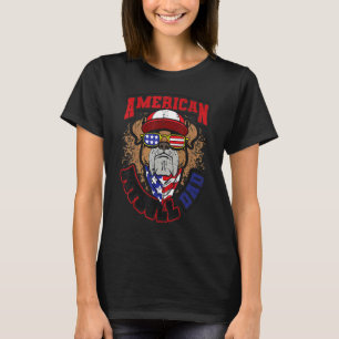 T-shirt Papa Américain Pitbull Mâle Tendance 4 Juillet