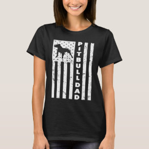 T-shirt Papa American Pitbull Drapeau américain homme