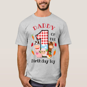 T-shirt Papa animal de ferme du premier anniversaire