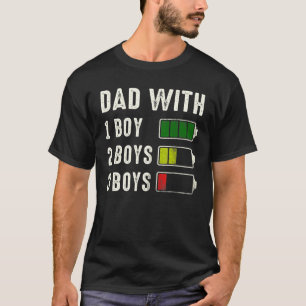 T-shirt Papa Avec Batterie De Trois Garçons Fête des pères