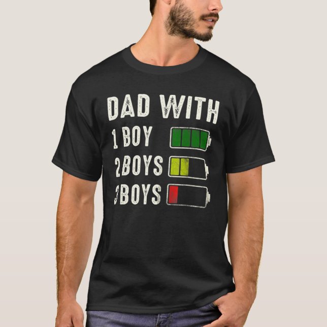 T-shirt Papa Avec Batterie De Trois Garçons Fête des pères (Devant)