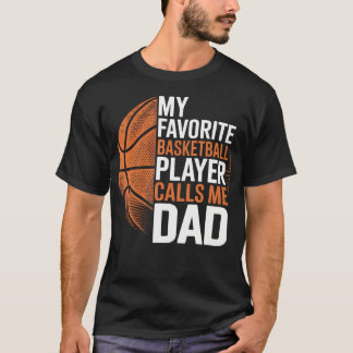 T-shirt Papa Basket Mon Joueur de Basket Favori M'appelle