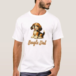 T-shirt Papa Beagle   Chiot Mignon Vintage