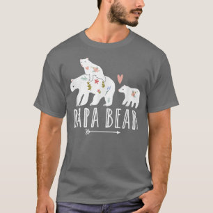 T-shirt Papa Bear 2 Cubs Chemise Papa Bear Twin Papa 2 Enf