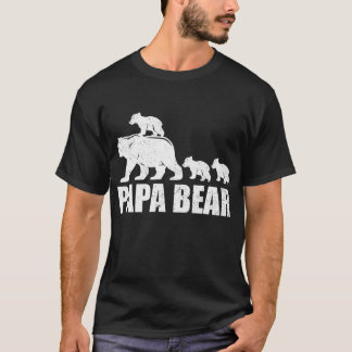 T-shirt Papa Bear 3 Cubs Chemise Papa Bear 3 Kids Papa 3 K